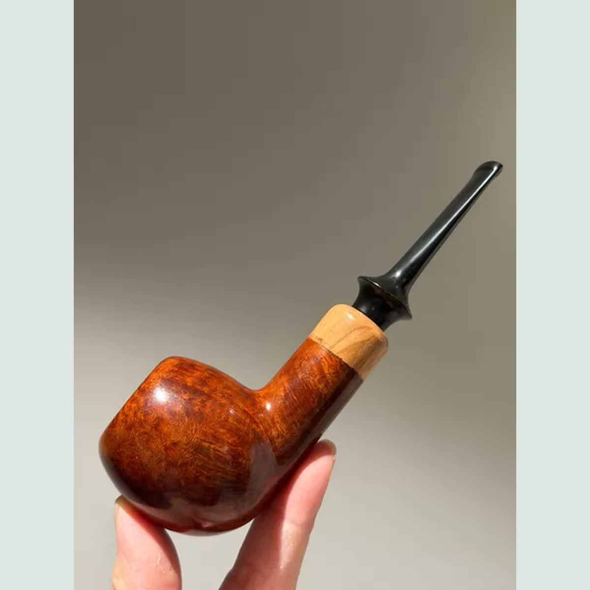 Apple Straight Solid Briar Wood Tobacco Pipe