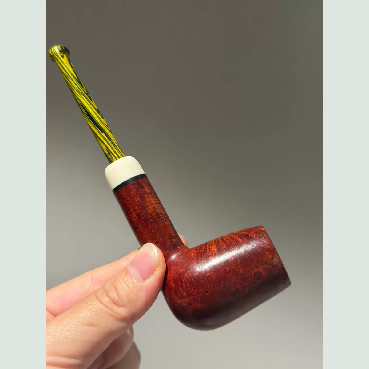 Billiard Straight Solid Briar Wood Tobacco Pipe supporting product view