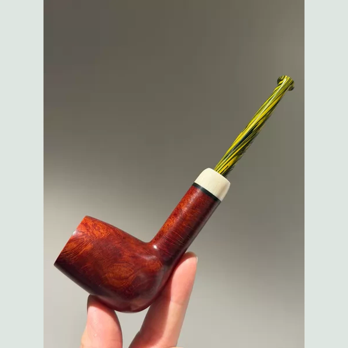 Billiard Straight Solid Briar Wood Tobacco Pipe