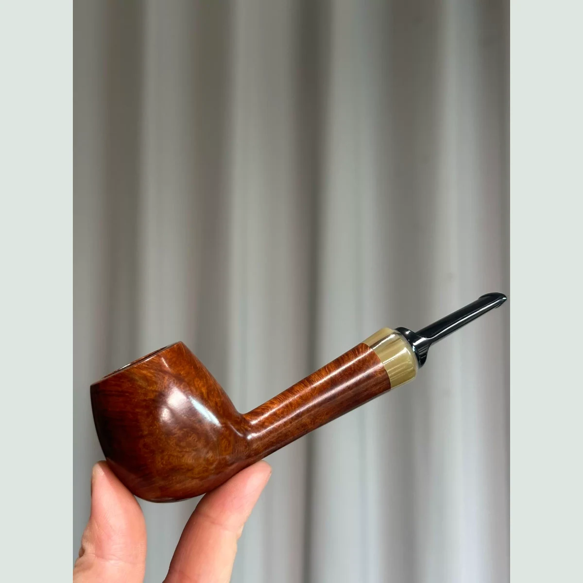 Billiard Straight Long Stem Solid Briar Wood Tobacco Pipe supporting product view