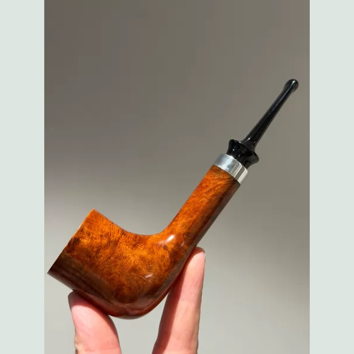 Billiard Straight Long Stem Solid Briar Wood Tobacco Pipe