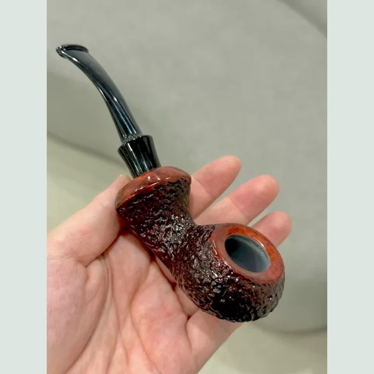 Blowfish Bent Cooling Chamber Solid Briar Wood Tobacco Pipe