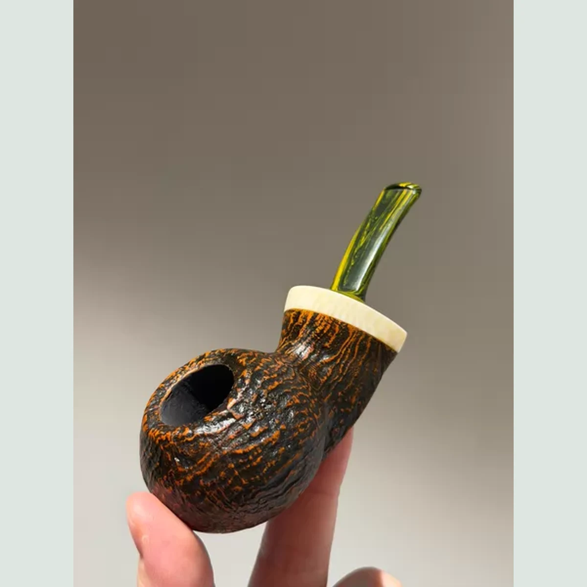 Blowfish Cooling Chamber Saddle Stem Solid Briar Wood Tobacco Pipe