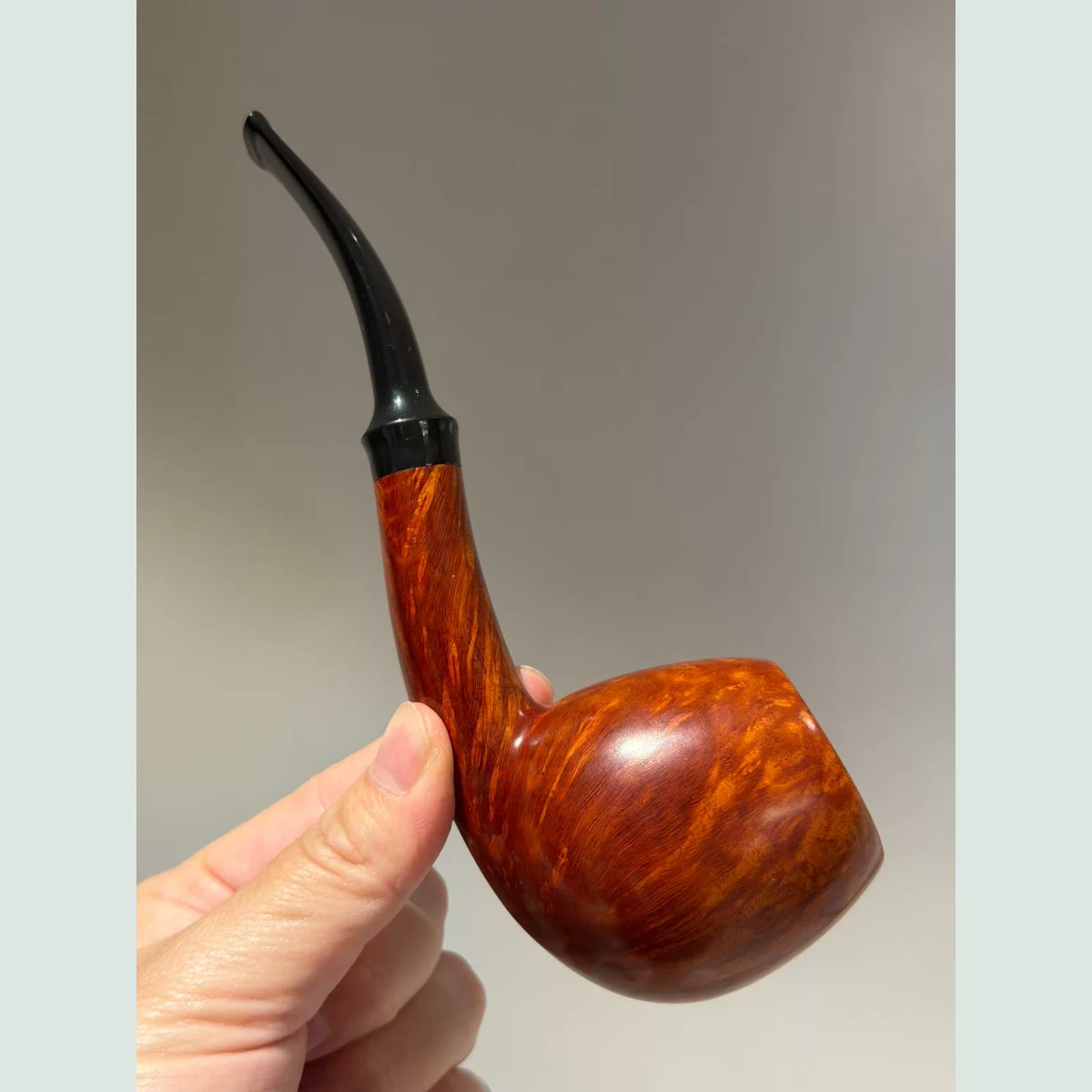 Brandy Long Stem Solid Briar Wood Tobacco Pipe