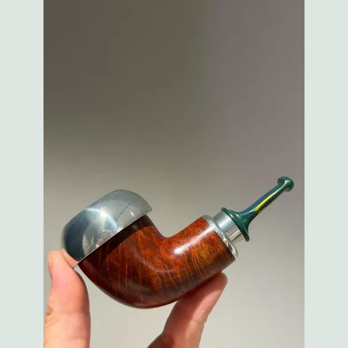 Classic Straight Cooling Chamber Nose Warmer Solid Briar Wood Tobacco Pipe