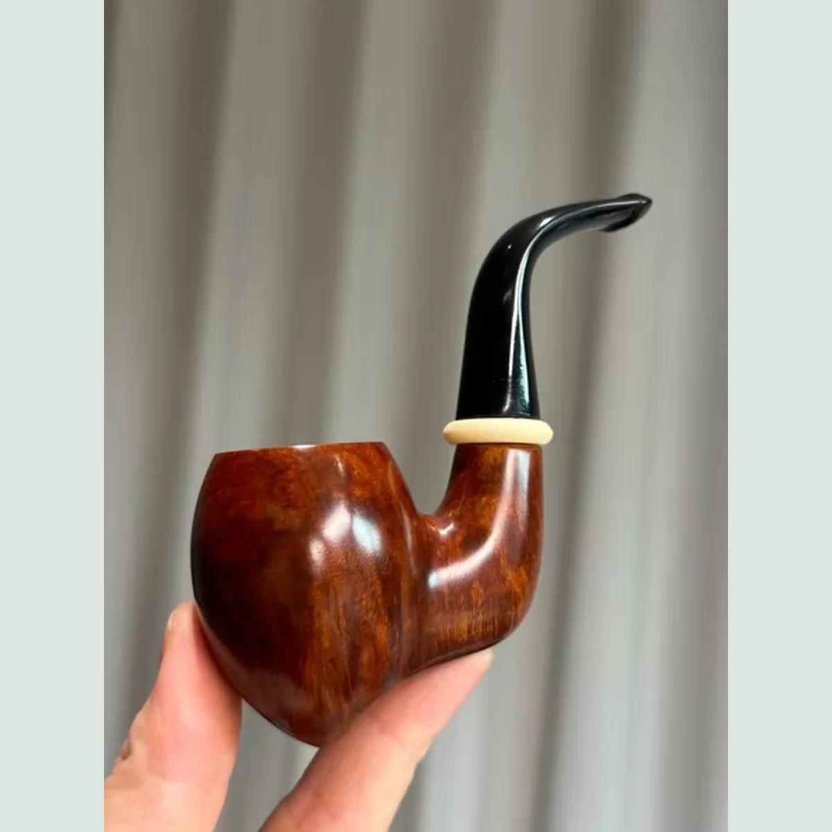 Devil Note Full Bent Solid Briar Wood Tobacco Pipe