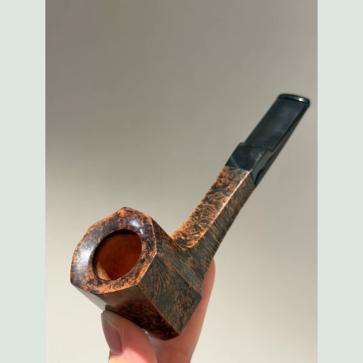 Faceted Judge Freehand Sitter Solid Briar Wood Tobacco Pipe visible shape and finish detail