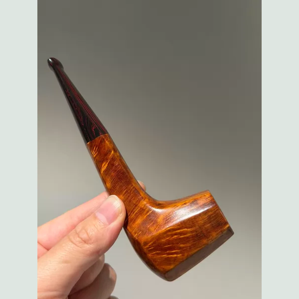 Faceted Volcano Straight Freehand Solid Briar Wood Tobacco Pipe