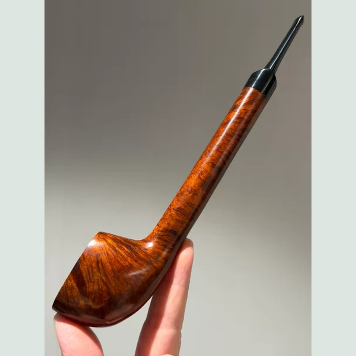 Golf Club Straight Long Stem Solid Briar Wood Tobacco Pipe