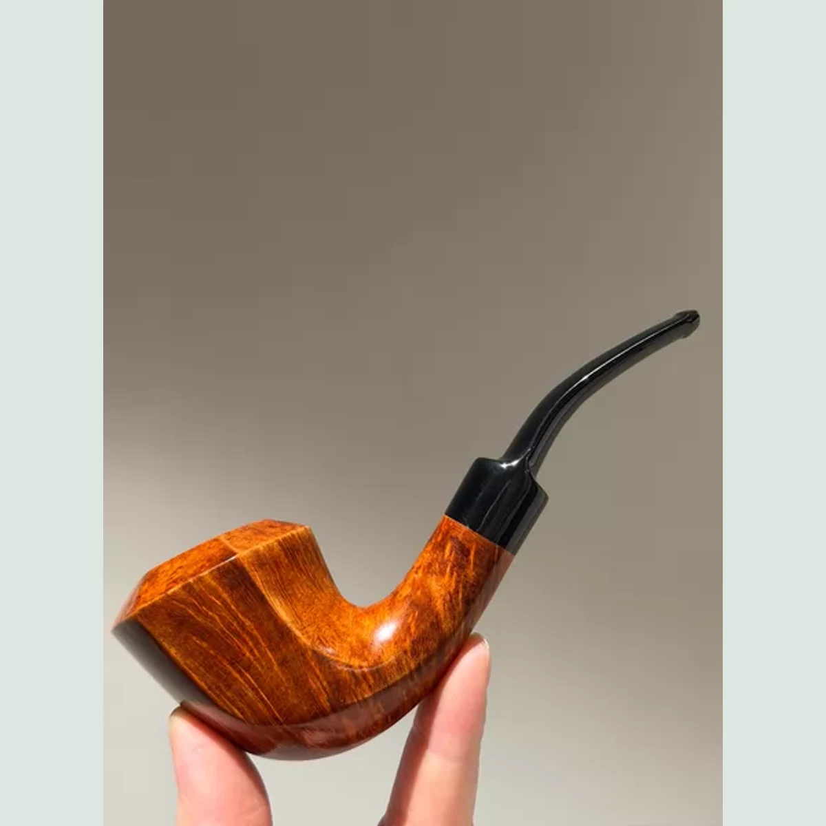 Hexagonal Sherlock Bent Solid Briar Wood Tobacco Pipe