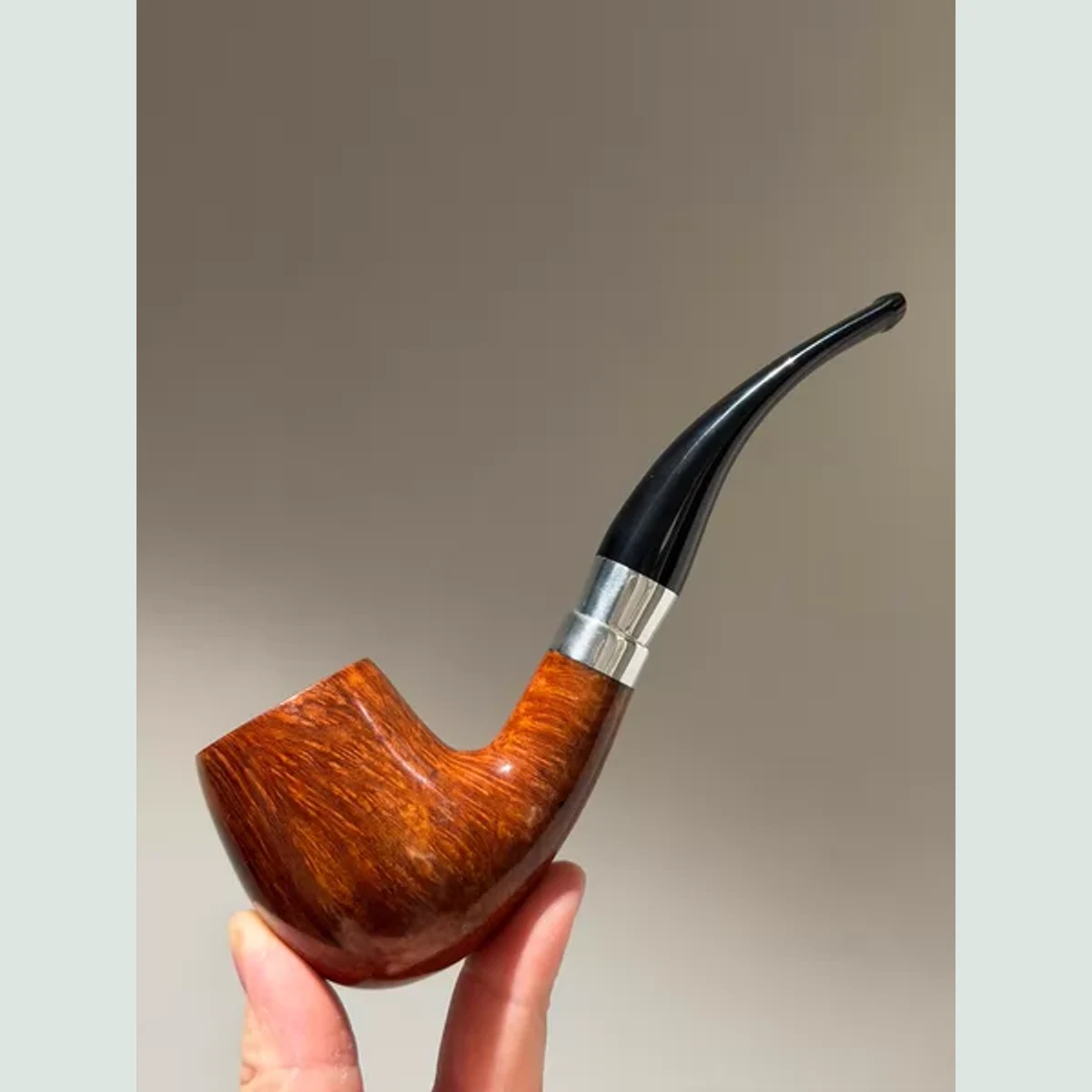 Large Sherlock Bent Solid Briar Wood Tobacco Pipe