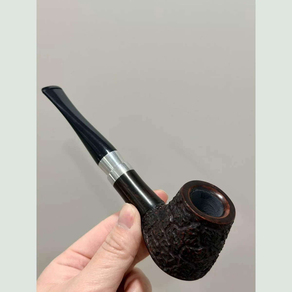 Leopard Carved Volcano Straight Solid Briar Wood Tobacco Pipe visible shape and finish detail