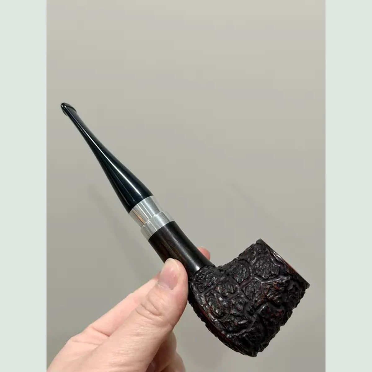 Leopard Carved Volcano Straight Solid Briar Wood Tobacco Pipe