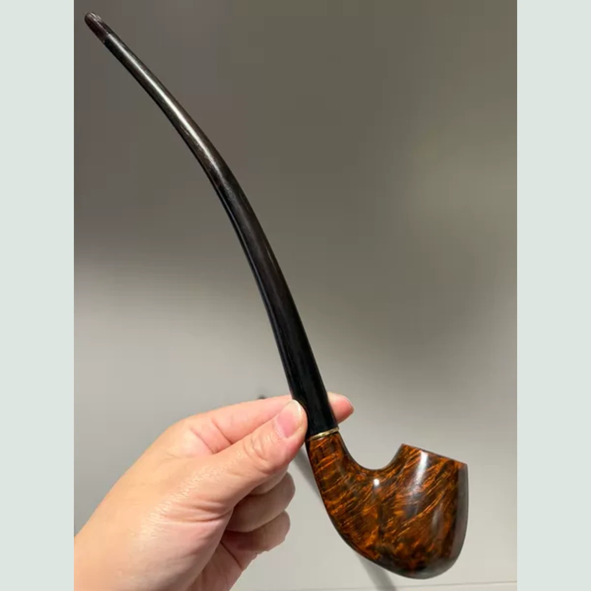 Long Churchwarden Solid Briar Wood Tobacco Pipe