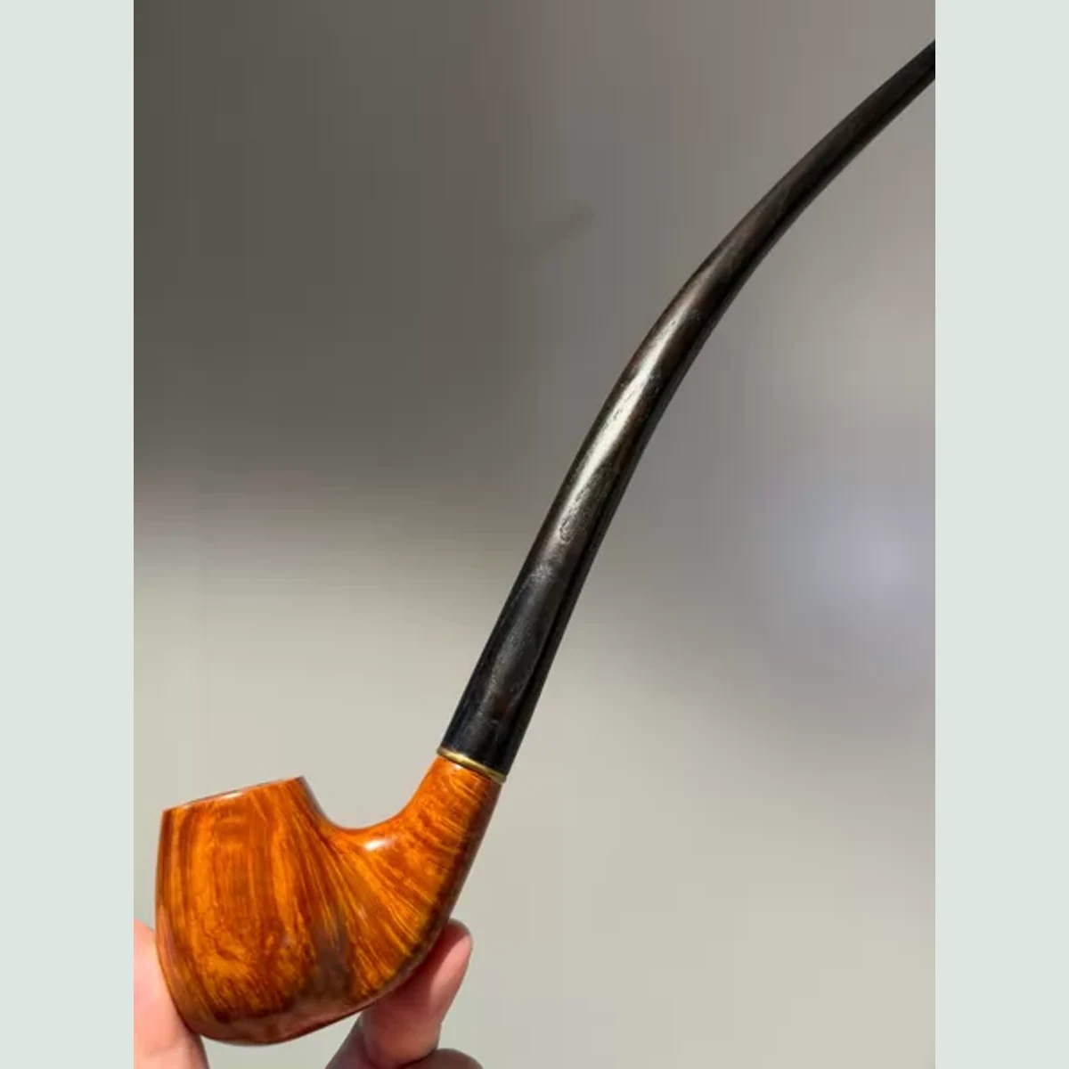 Long Churchwarden Solid Briar Wood Tobacco Pipe