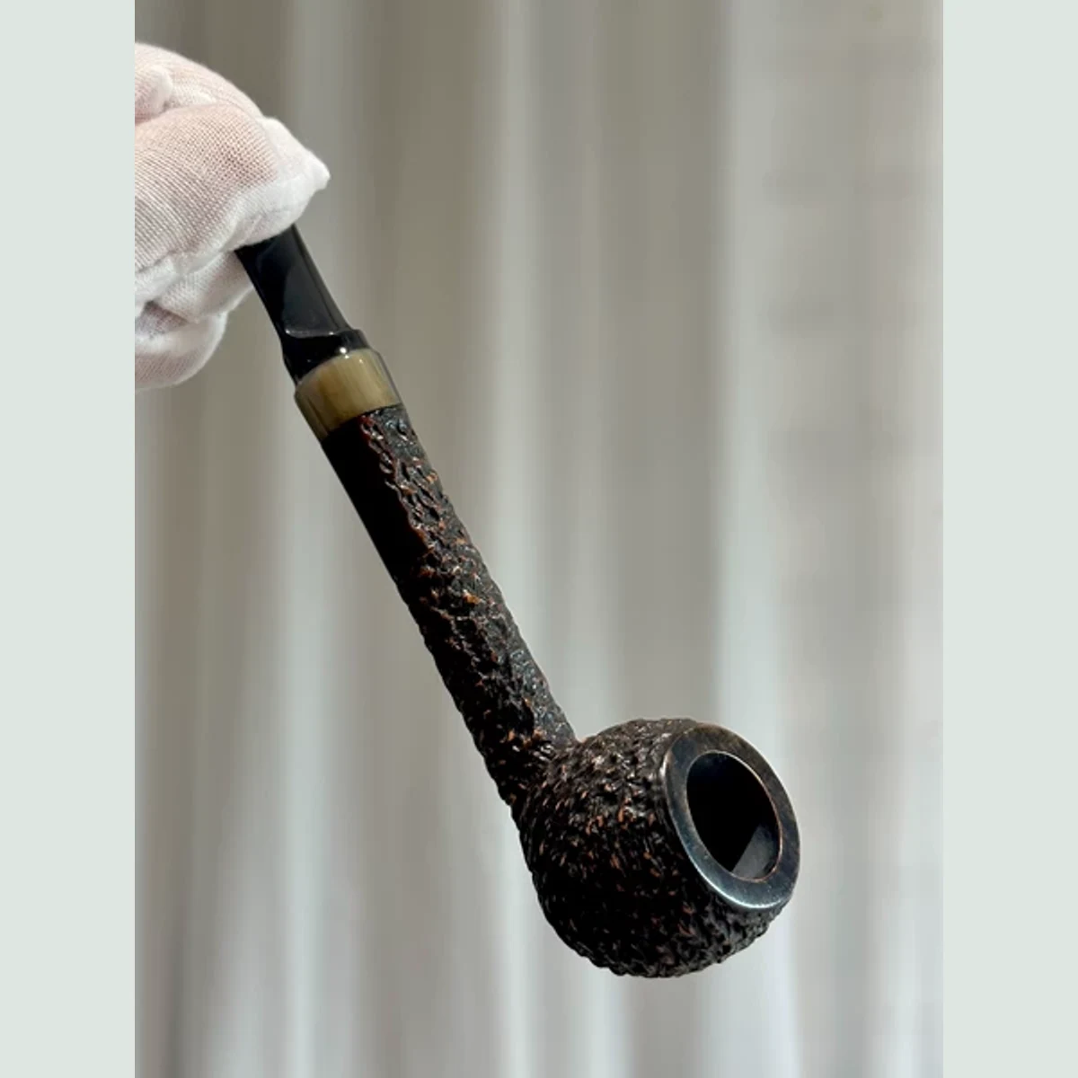 Long-Stem Apple Straight Solid Briar Wood Tobacco Pipe
