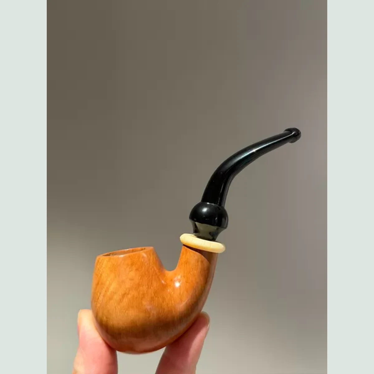 Natural Egg Sherlock Full Bent Solid Briar Wood Tobacco Pipe