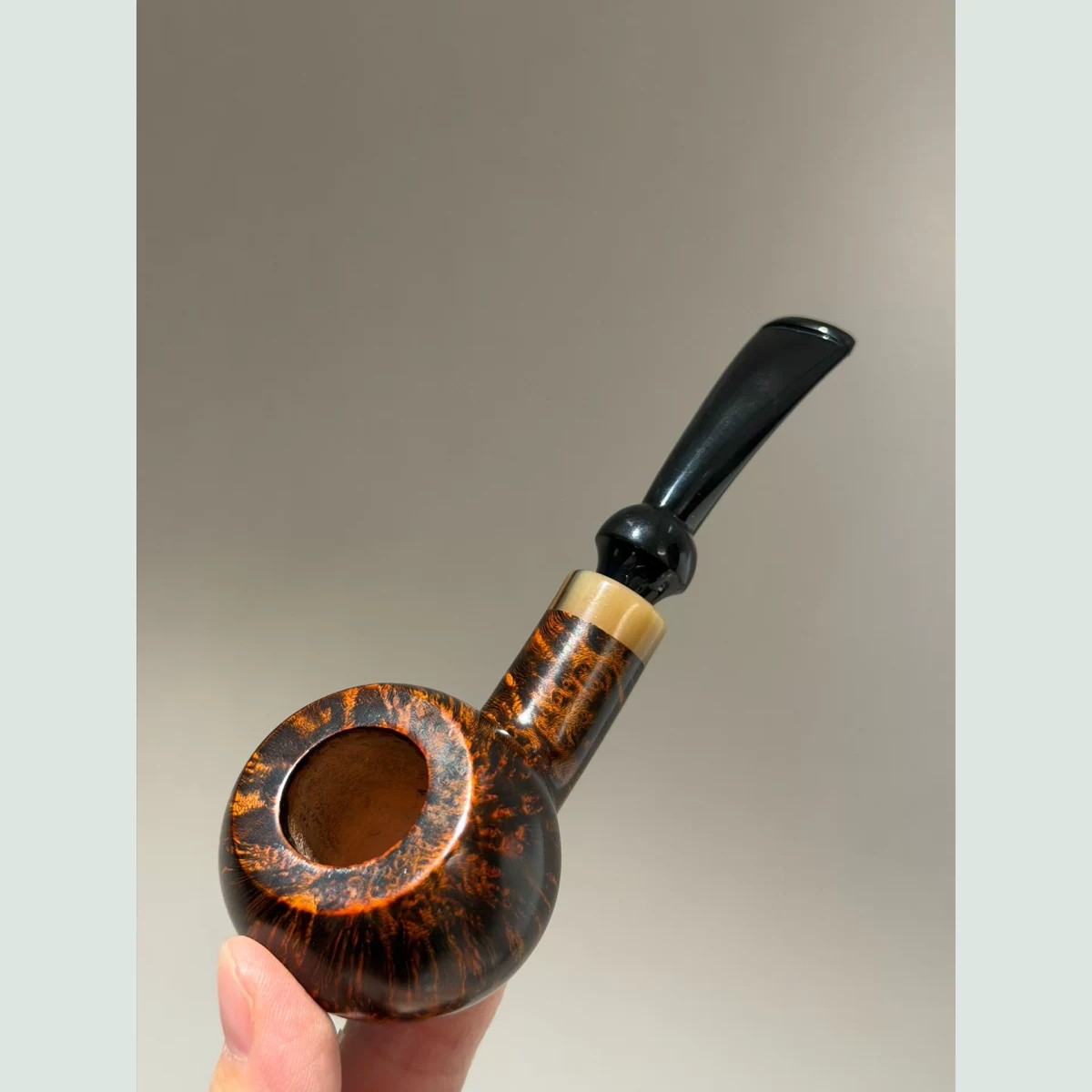 Prince Apple Slightly Bent Solid Briar Wood Tobacco Pipe visible shape and finish detail