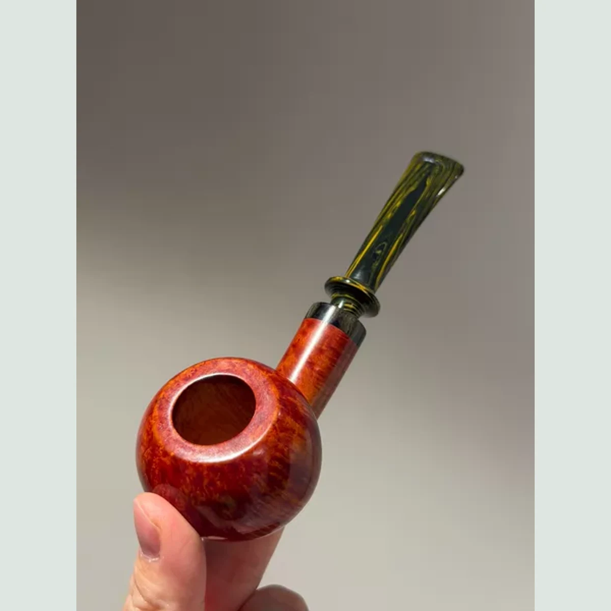Prince Apple Slightly Bent Solid Briar Wood Tobacco Pipe