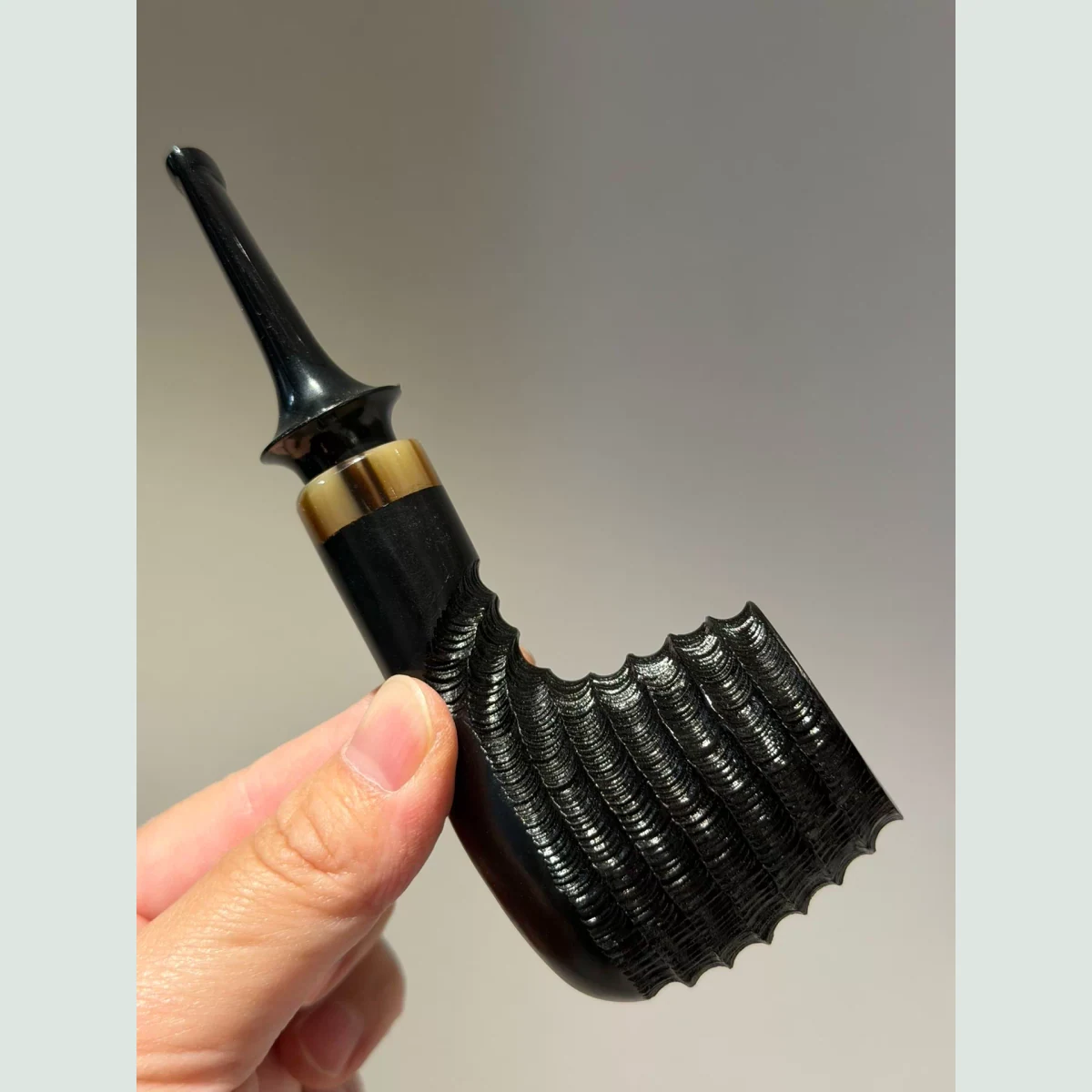Spiral Classic Straight Handmade Solid Briar Wood Tobacco Pipe supporting product view