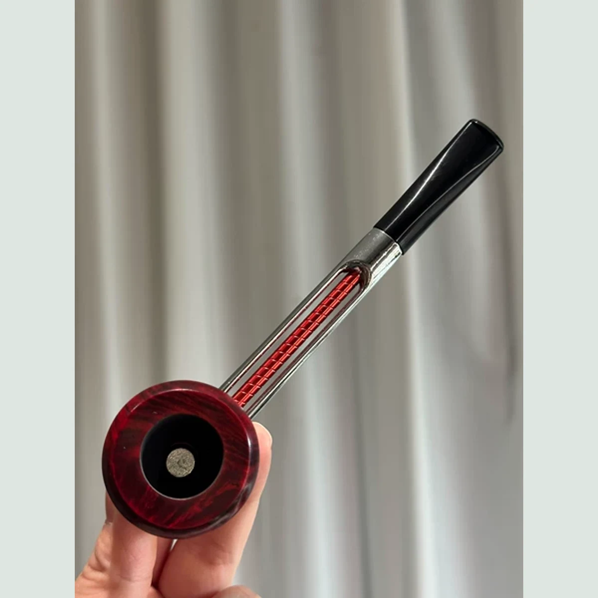 System Straight Solid Briar Wood Tobacco Pipe 3mm visible shape and finish detail