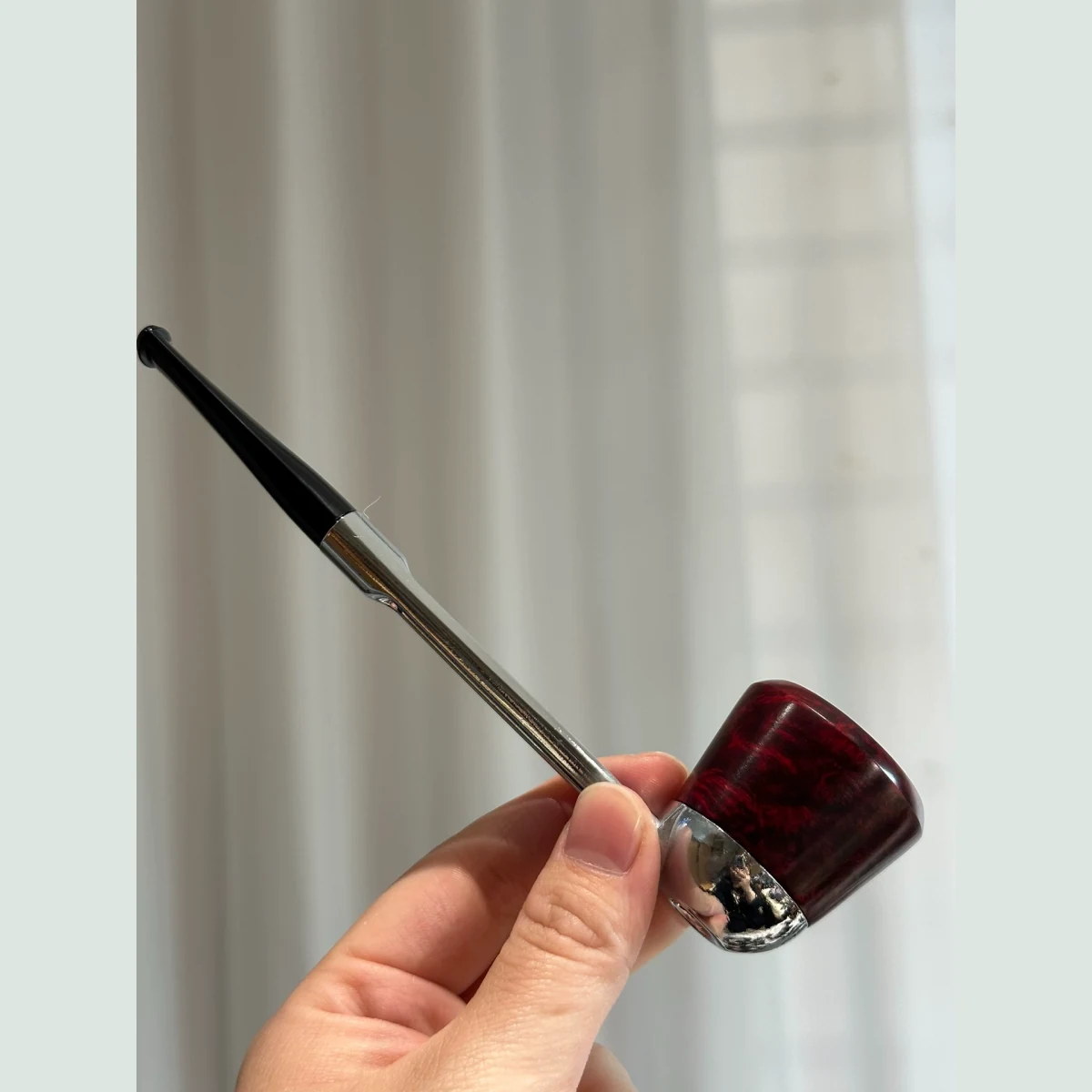 System Straight Solid Briar Wood Tobacco Pipe 3mm visible shape and finish detail
