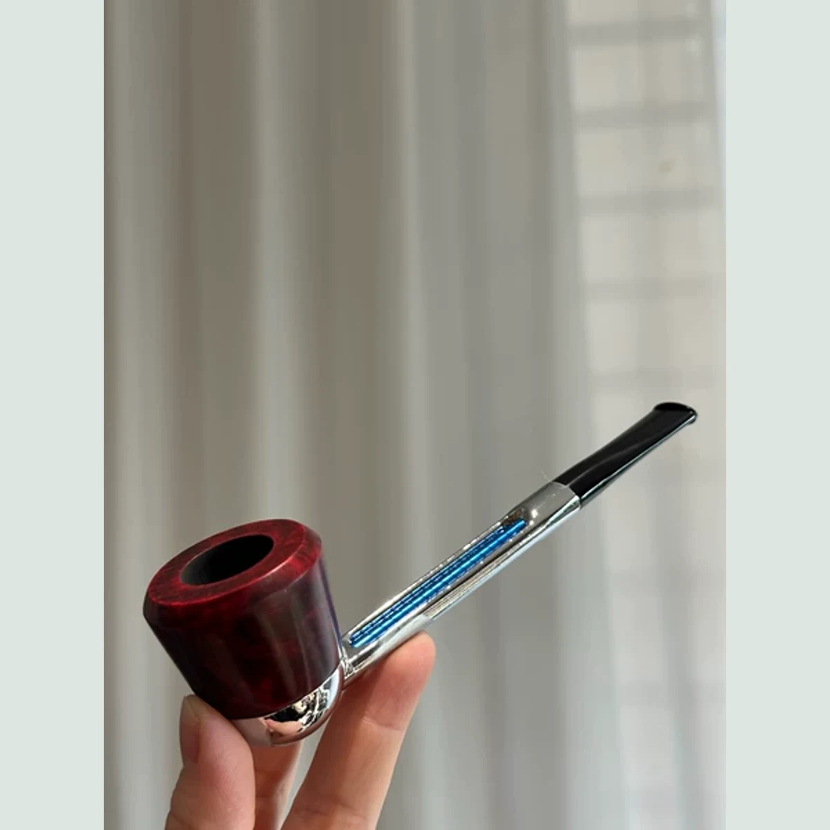 System Straight Solid Briar Wood Tobacco Pipe 3mm visible shape and finish detail