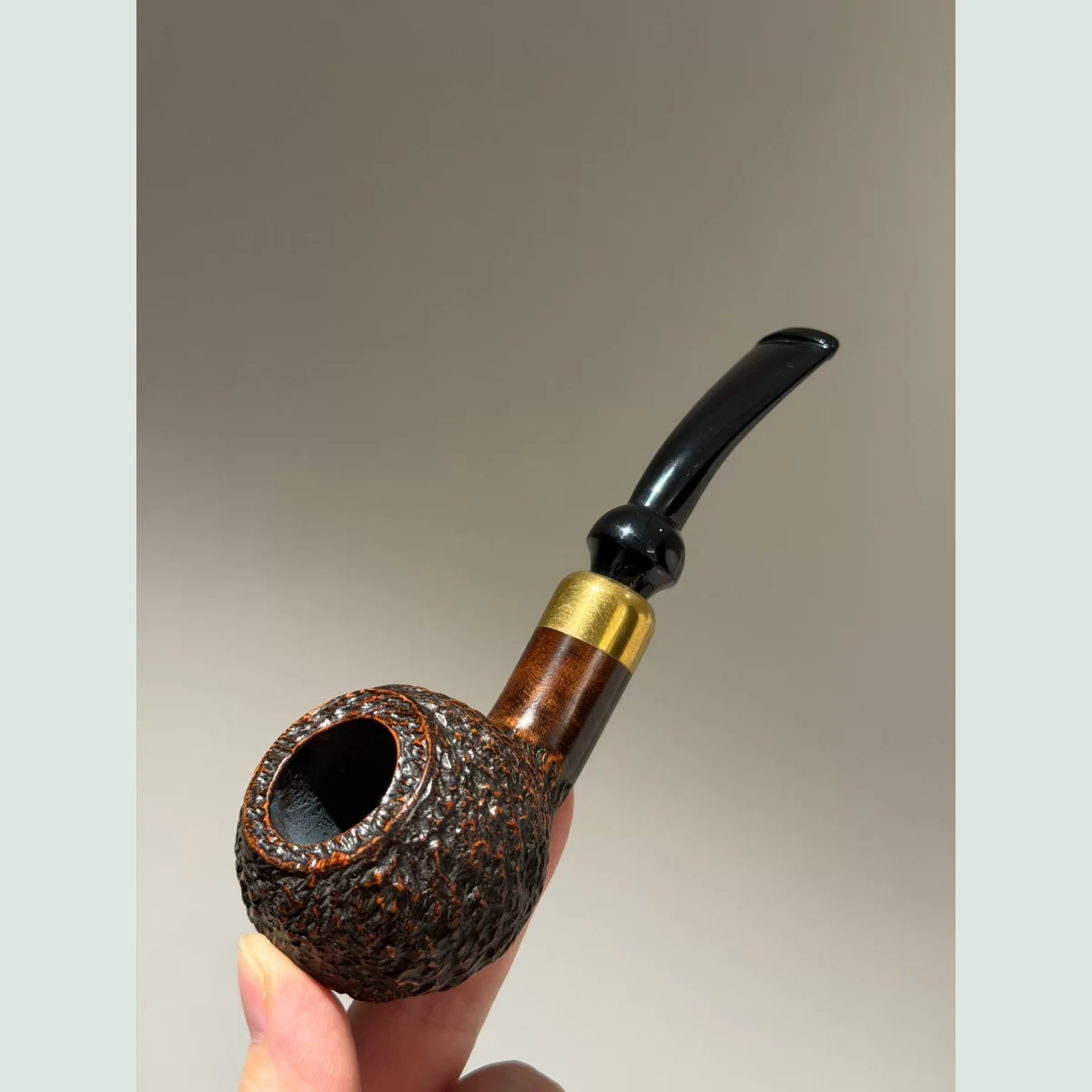 Tomato Pan Slightly Bent Solid Briar Wood Tobacco Pipe visible shape and finish detail