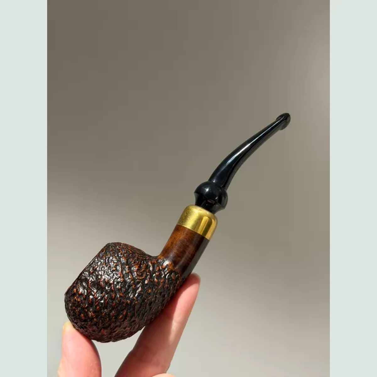 Tomato Pan Slightly Bent Solid Briar Wood Tobacco Pipe visible shape and finish detail